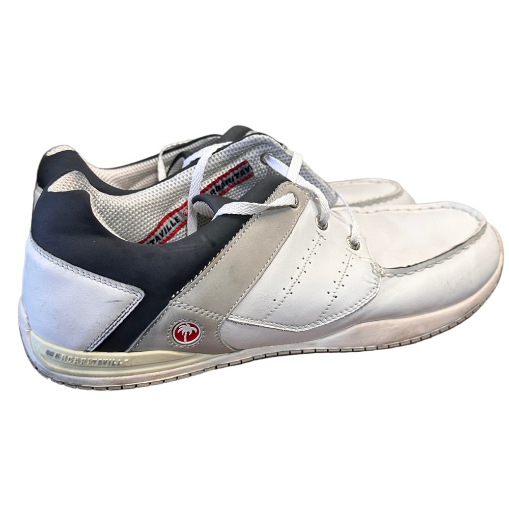 Vintage Margaritaville White Leather Boat Shoes, Size 13